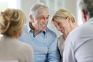 Smiling couple at therapy