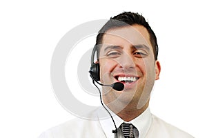 Smiling Customer Service Man