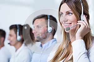 Smiling customer service representative photo