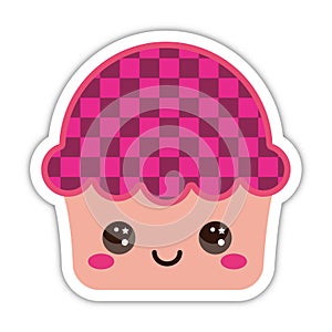 Smiling cute cupcake