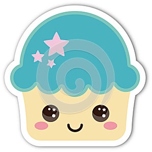 Smiling cute cupcake