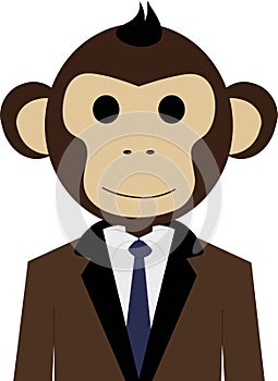 Smiling Cute Monkey in a Business Suit