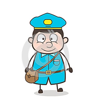 Smiling Cute Young Postboy Character