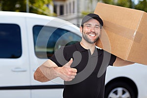 Smiling delivery man