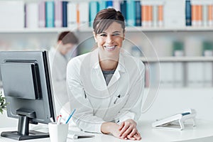 Smiling doctor at the clinic