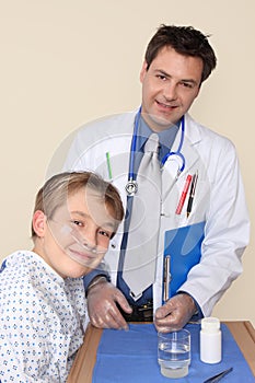 Smiling Doctor and happy patient