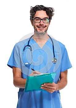 Smiling doctor man.