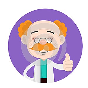 Smiling Doctor Showing Thumbs Up Vector