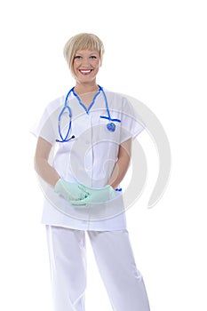 Smiling doctor in uniform. photo