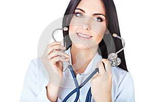 Smiling doctor wearing stethoscope