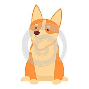 Smiling dog icon cartoon vector. Cute corgi