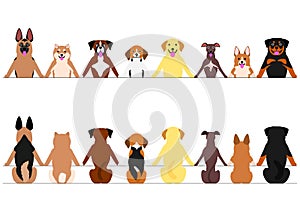 Smiling dogs border set, front and back