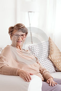 Smiling elderly lady