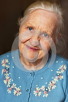 Smiling elderly woman