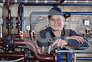 Smiling engineer plumber.