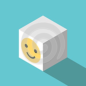 Smiling face cube, happiness