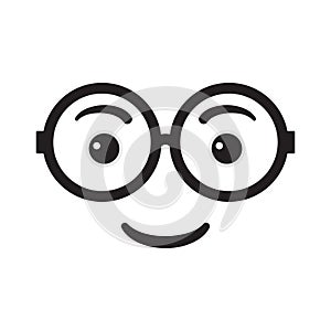 Smiling face with glasses vector illustration