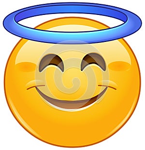 Smiling face with halo emoticon photo