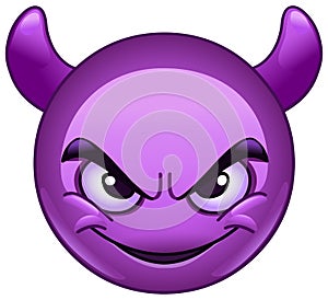 Smiling face with horns emoticon