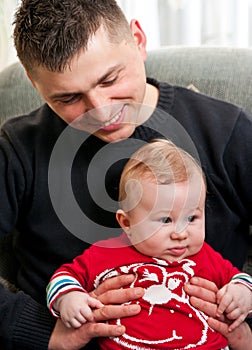 Smiling father with baby boy