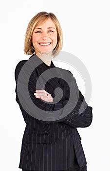 Smiling female business manager