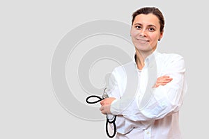 Smiling female doctor with stethoscope