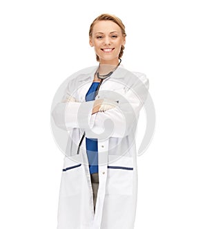 Smiling female doctor with stethoscope