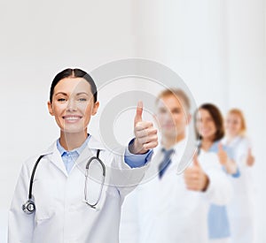 Smiling female doctor with stethoscope