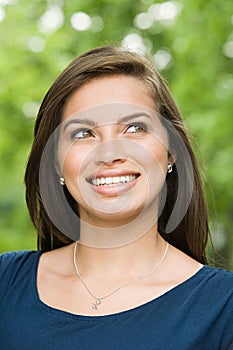 Smiling female hispanic teenager photo