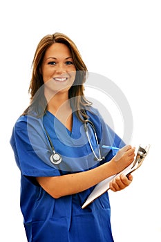 Smiling Female Nurse with Stethoscope