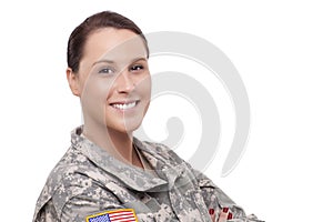 Smiling female soldier