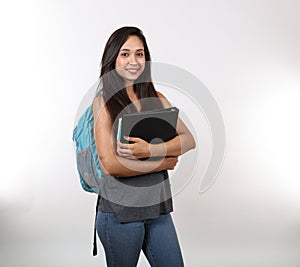 Smiling Female Student Ready For Class