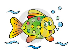 Smiling fish, abstract vector illustration, eps.
