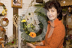 Smiling florist photo