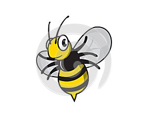 Smiling Flying Bee Vector