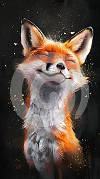 Smiling Fox: An Expressive Portrait of Joy and Smugness in a Bru