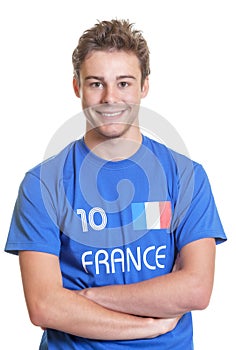 Smiling french soccer fan