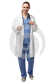 Smiling friendly female doctor