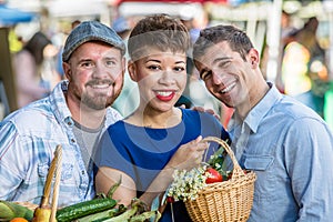 Smiling Friends at Farmers Market