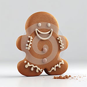 Smiling gingerbread man cookie
