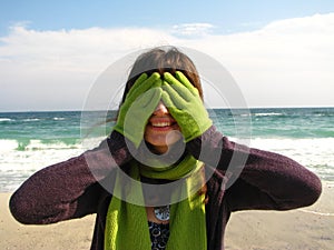 Smiling girl on the beach