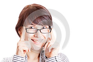 Smiling girl with braces