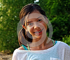 Smiling Girl with Braces