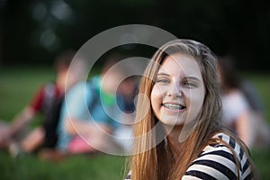 Smiling Girl with Braces