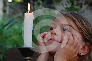 Smiling Girl and candle