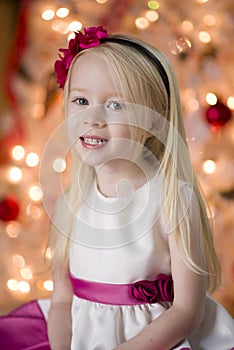 Smiling girl at Christmas