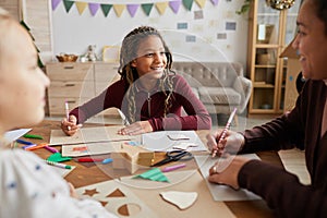 Smiling Girl Enjoying Art Class