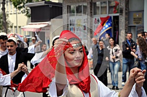 Smiling girl in national costume