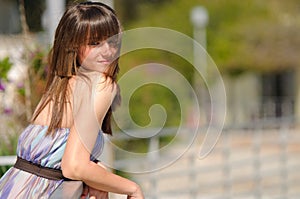 Smiling girl in the park