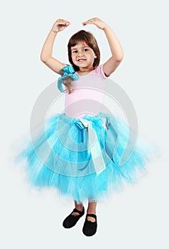 Smiling Girl Performing in Tutu Skirt